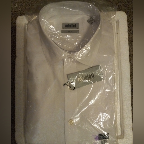 Mens Unlisted Long Sleeve White Dress Shirt Slim Fit 16-16.5 Large 32/33 - Picture 1 of 5